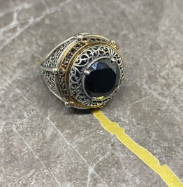Orjinal 925 Ayar Gümüş Akik Taşlı  Erkek Yüzük
